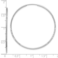 14K White Gold 1.20mm Diamond-cut Endless Hoop Earring-XY1221W
