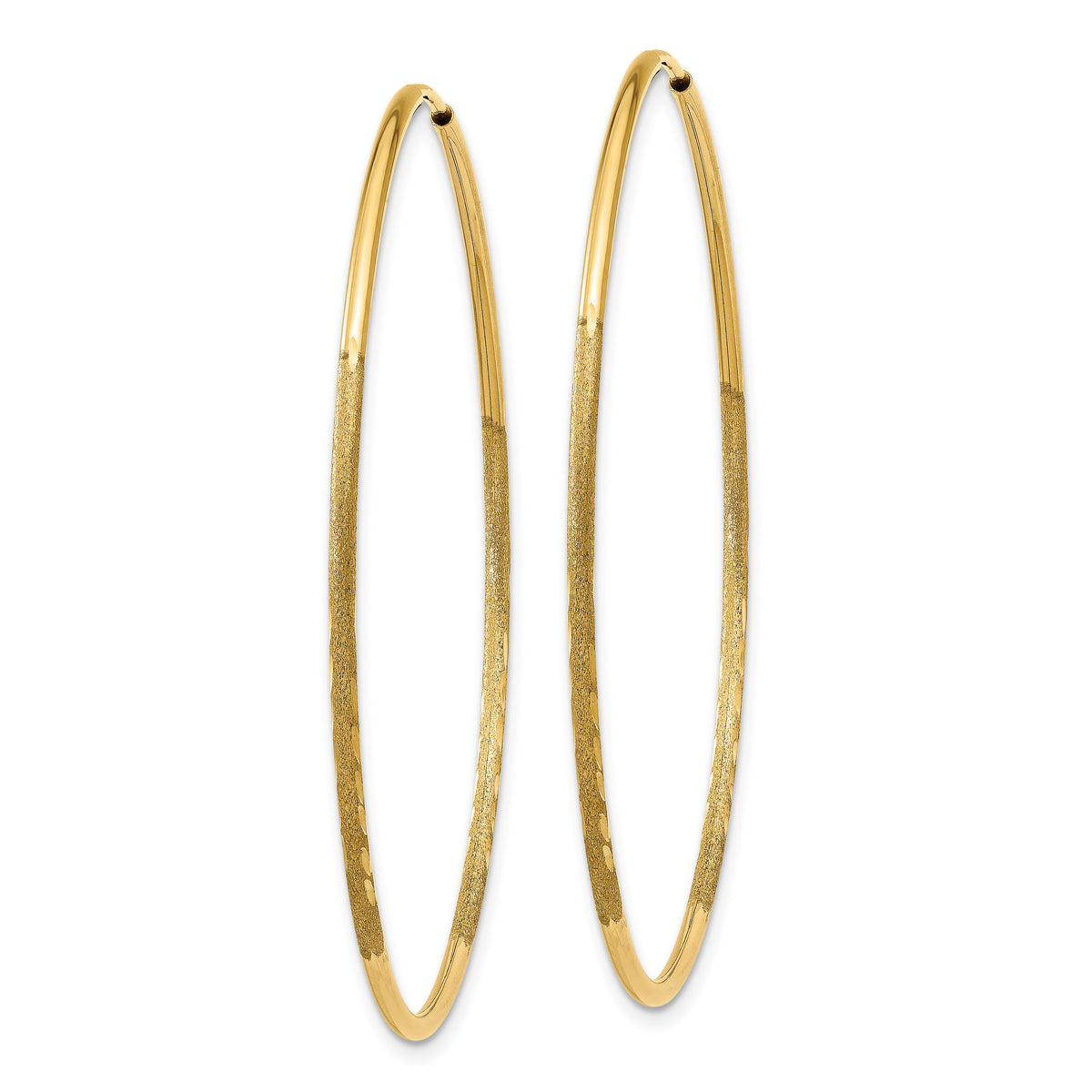 14k 1.20mm Diamond-cut Endless Hoop Earring-XY1222