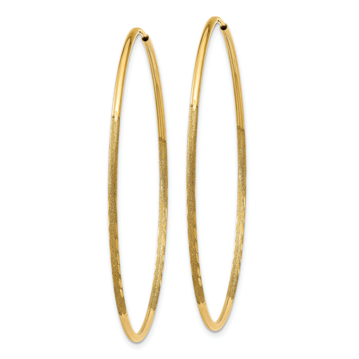 14k 1.20mm Diamond-cut Endless Hoop Earring-XY1222