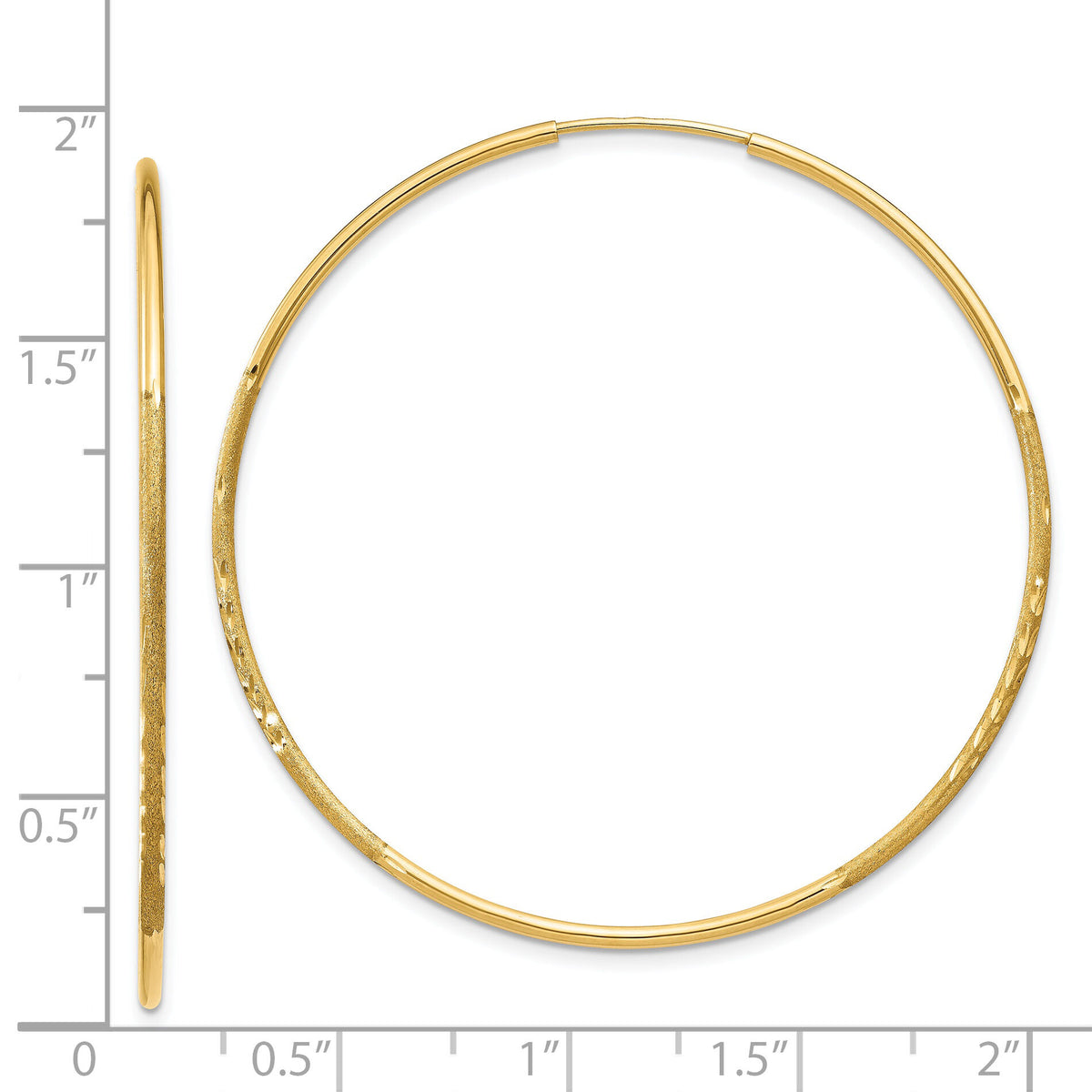 14k 1.20mm Diamond-cut Endless Hoop Earring-XY1222