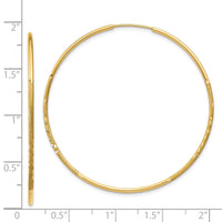 14k 1.20mm Diamond-cut Endless Hoop Earring-XY1222
