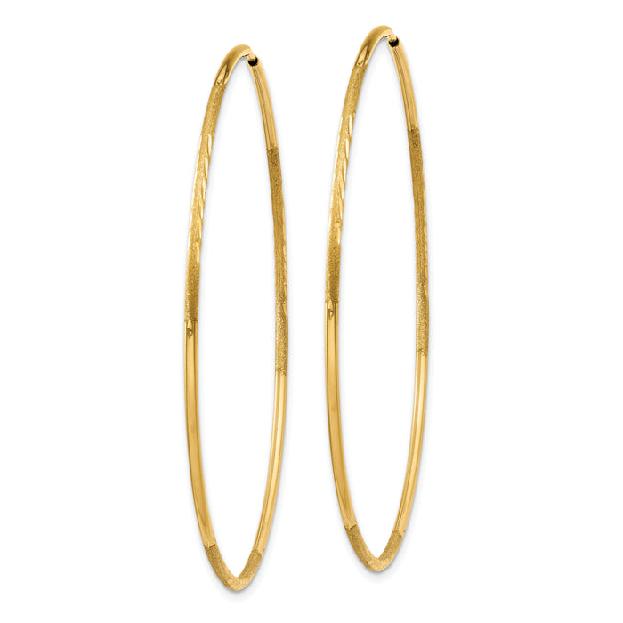 14k 1.20mm Diamond-cut Endless Hoop Earring-XY1223