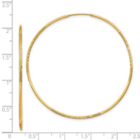 14k 1.20mm Diamond-cut Endless Hoop Earring-XY1223