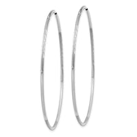 14K White Gold 1.20mm Diamond-cut Endless Hoop Earring-XY1223W