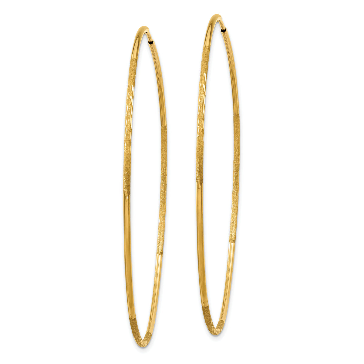 14k 1.20mm Diamond-cut Endless Hoop Earring-XY1224