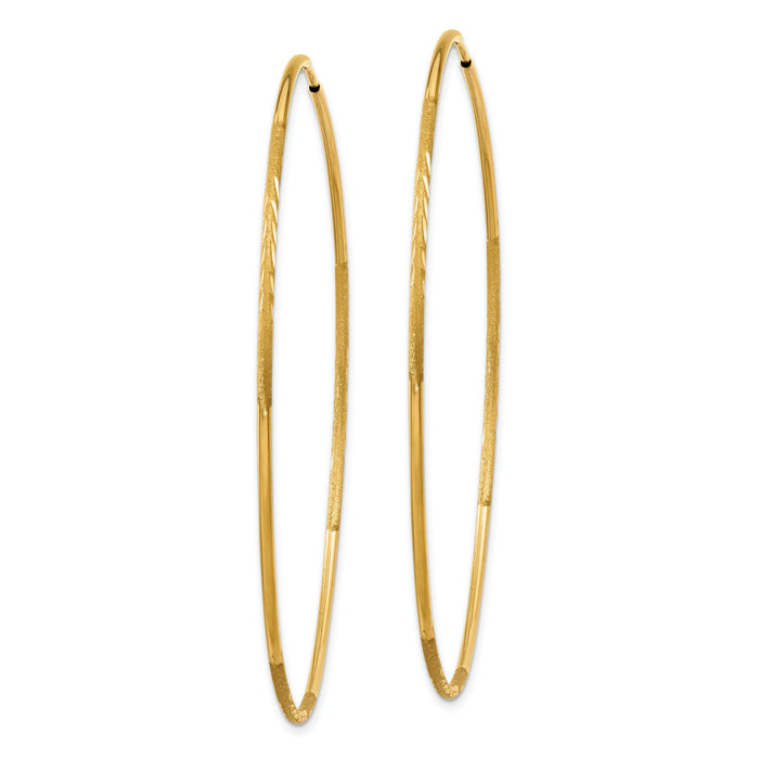 14k 1.20mm Diamond-cut Endless Hoop Earring-XY1224