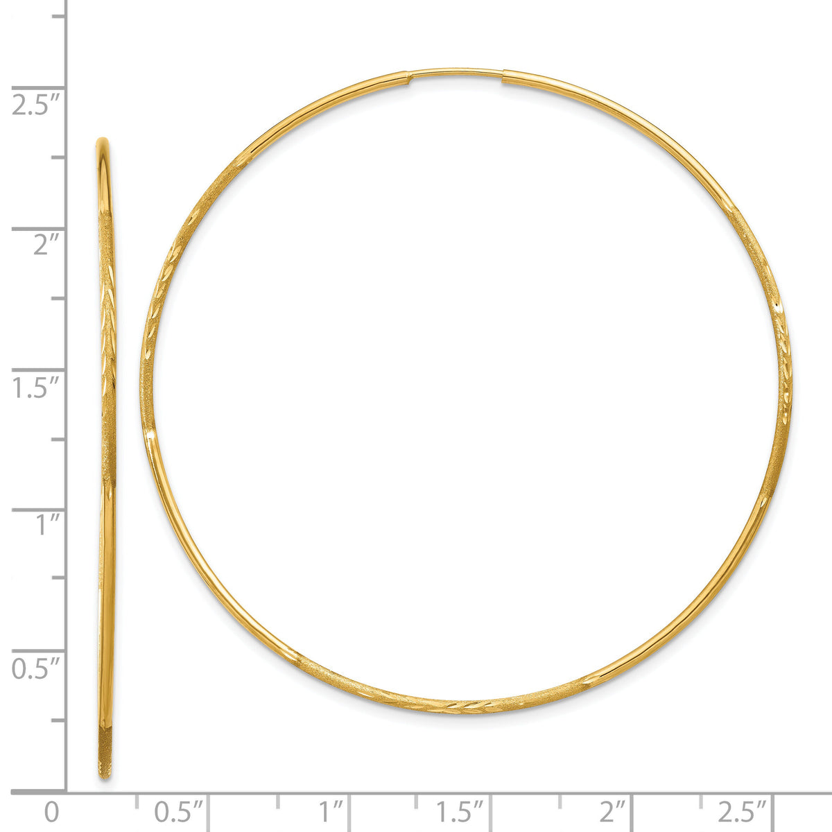 14k 1.20mm Diamond-cut Endless Hoop Earring-XY1224