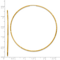 14k 1.20mm Diamond-cut Endless Hoop Earring-XY1224