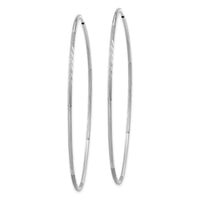 14K White Gold 1.20mm Diamond-cut Endless Hoop Earring-XY1224W