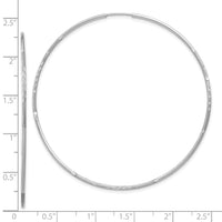 14K White Gold 1.20mm Diamond-cut Endless Hoop Earring-XY1224W