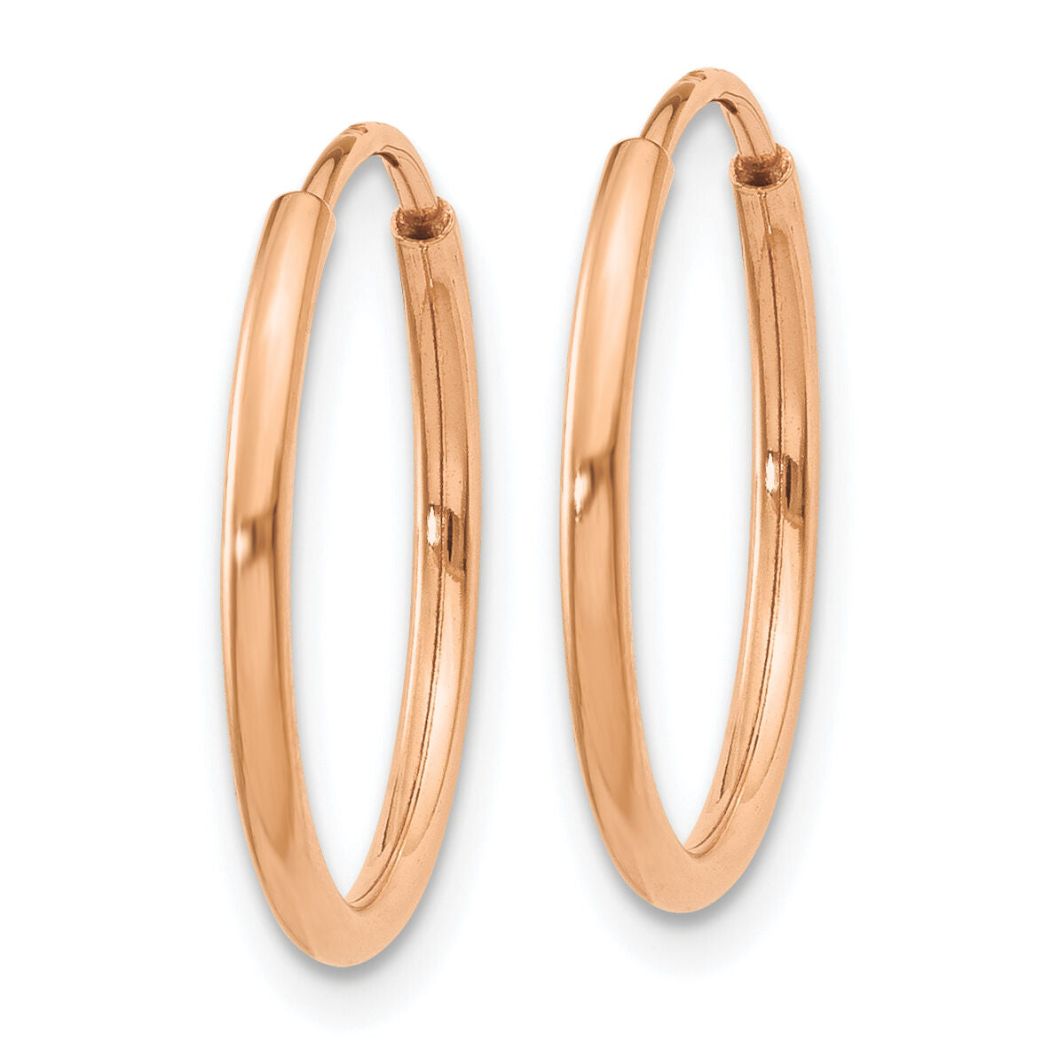 14k Rose Gold 1.20mm Polished Endless Hoop Earrings-XY1235
