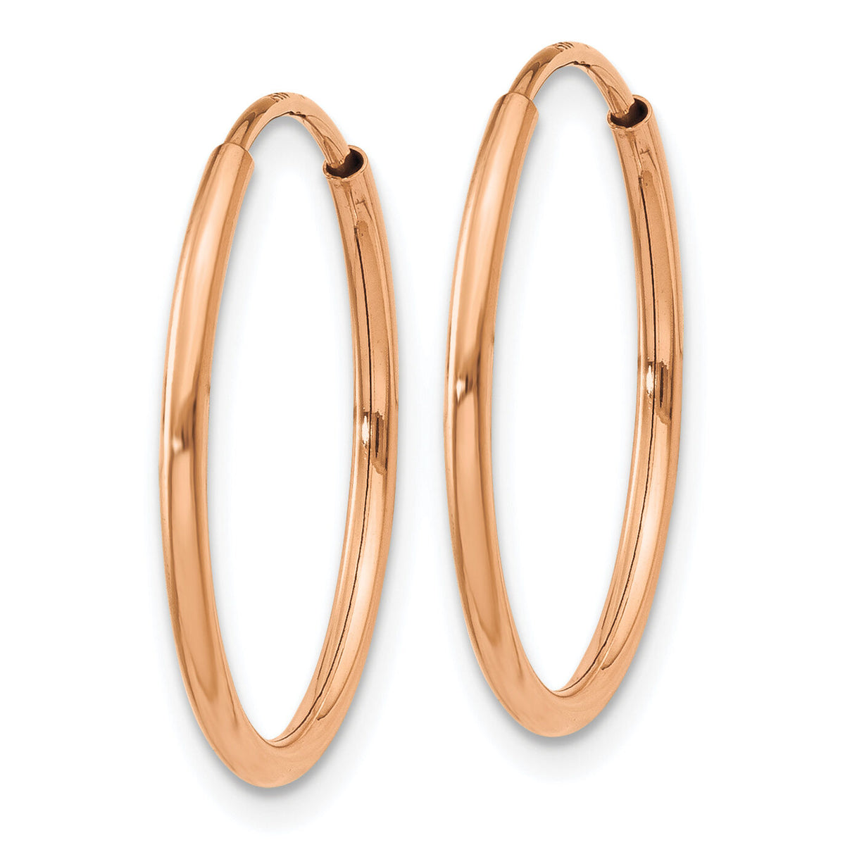 14k Rose Gold 1.20mm Polished Endless Hoop Earrings-XY1236