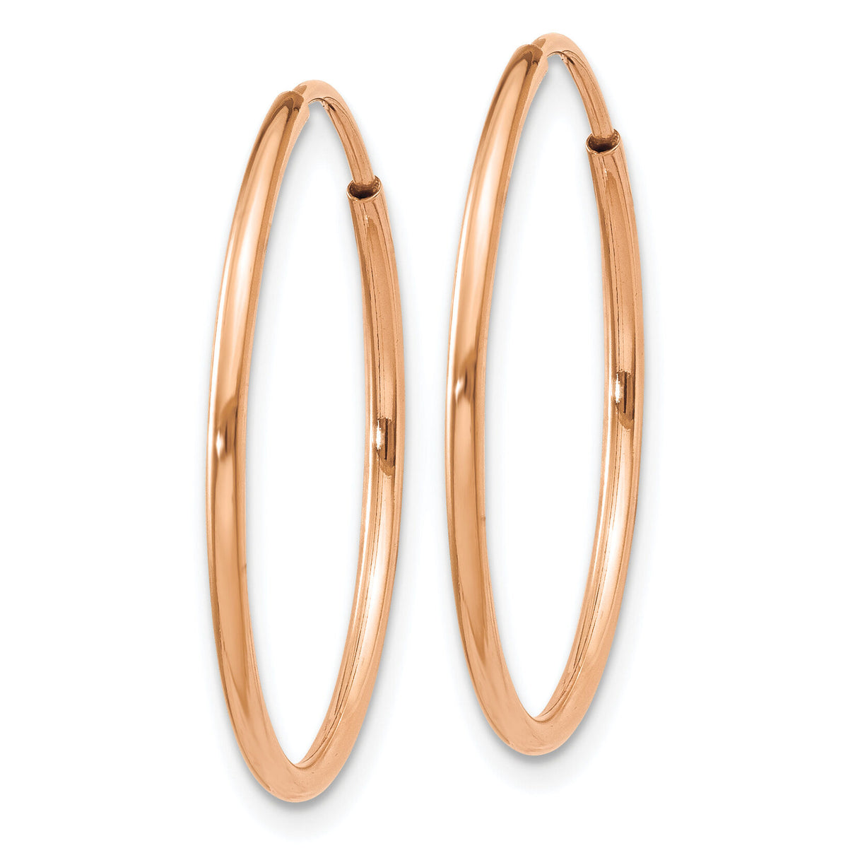 14k Rose Gold 1.20mm Polished Endless Hoop Earrings-XY1237