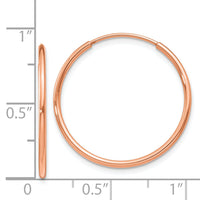 14k Rose Gold 1.20mm Polished Endless Hoop Earrings-XY1237