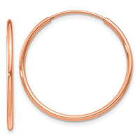 14k Rose Gold 1.20mm Polished Endless Hoop Earrings-XY1237