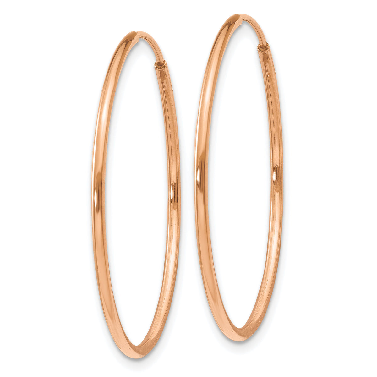 14k Rose Gold 1.20mm Polished Endless Hoop Earrings-XY1238