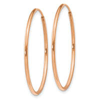 14k Rose Gold 1.20mm Polished Endless Hoop Earrings-XY1238