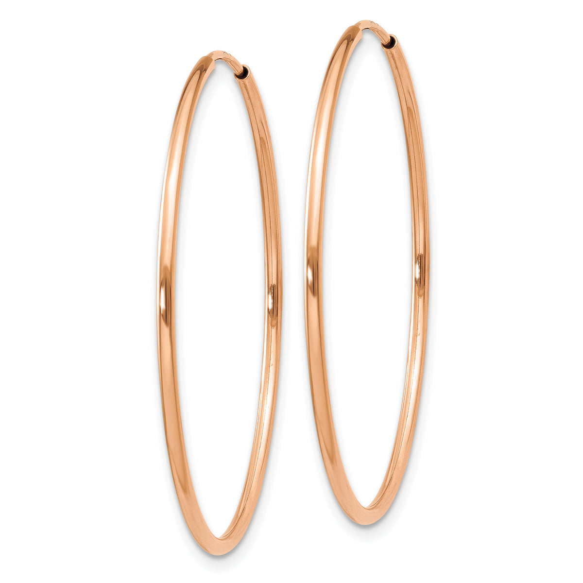 14k Rose Gold 1.20mm Polished Endless Hoop Earrings-XY1239