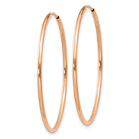 14k Rose Gold 1.20mm Polished Endless Hoop Earrings-XY1239