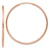 14k Rose Gold 1.20mm Polished Endless Hoop Earrings-XY1239