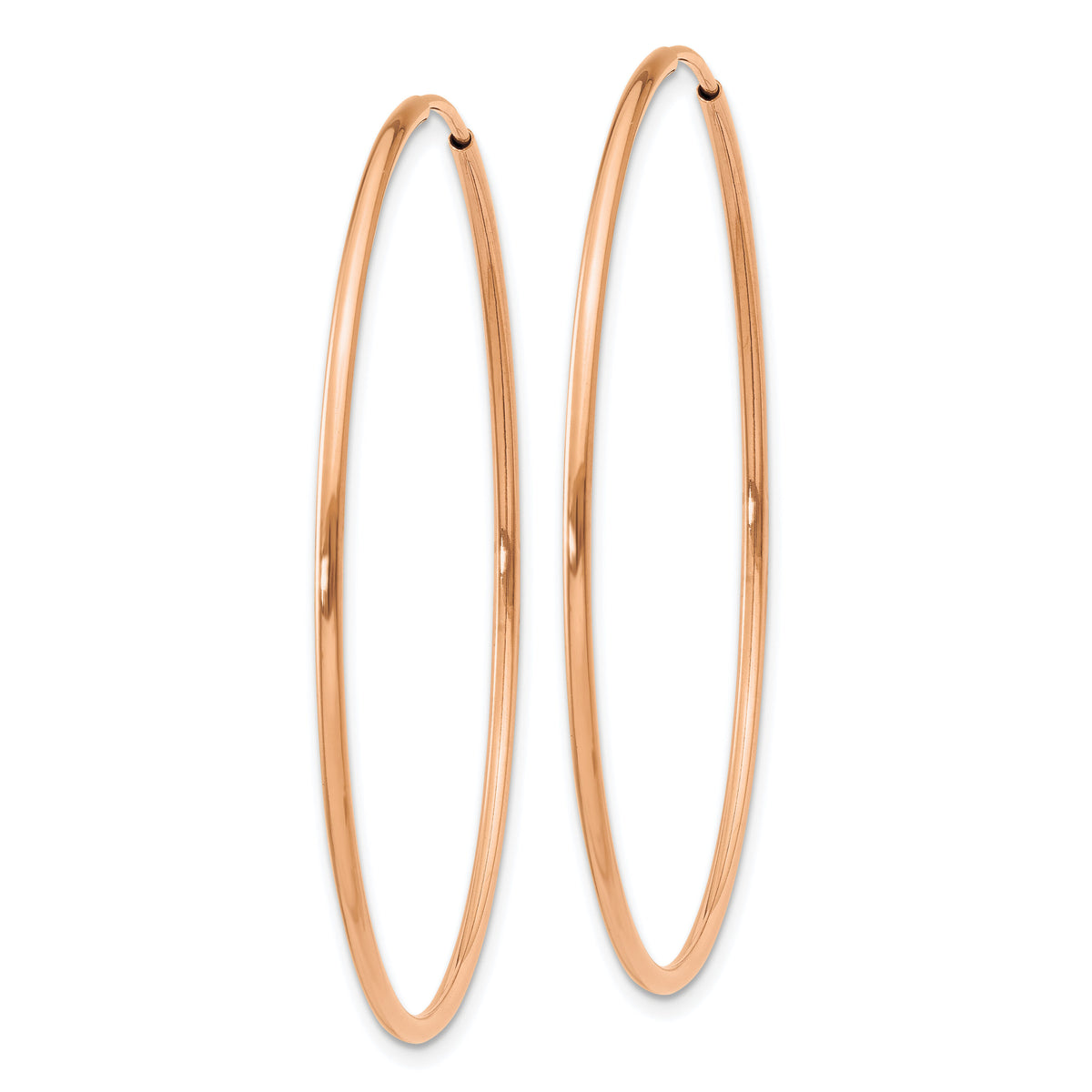 14k Rose Gold 1.20mm Polished Endless Hoop Earrings-XY1240