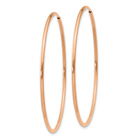 14k Rose Gold 1.20mm Polished Endless Hoop Earrings-XY1240
