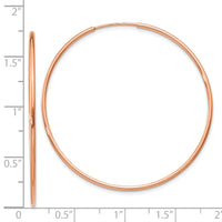 14k Rose Gold 1.20mm Polished Endless Hoop Earrings-XY1240
