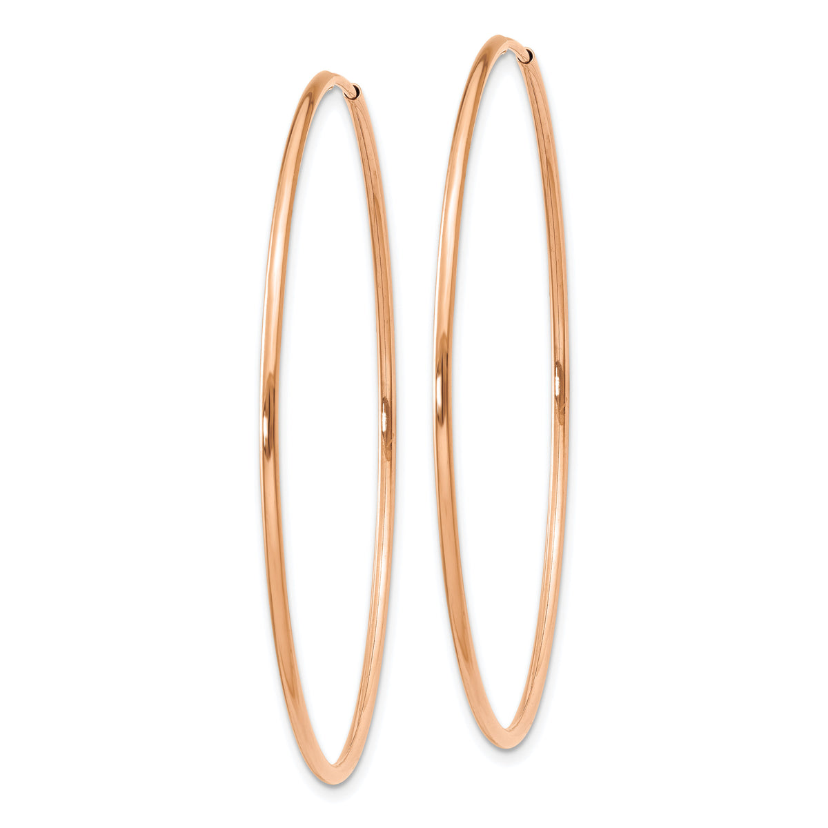 14k Rose Gold 1.20mm Polished Endless Hoop Earrings-XY1241