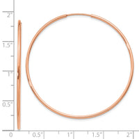 14k Rose Gold 1.20mm Polished Endless Hoop Earrings-XY1241