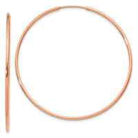 14k Rose Gold 1.20mm Polished Endless Hoop Earrings-XY1241