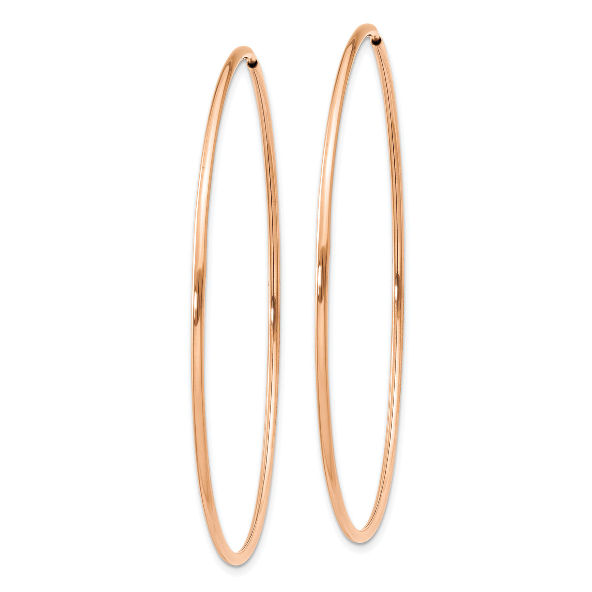 14k Rose Gold 1.20mm Polished Endless Hoop Earrings-XY1242