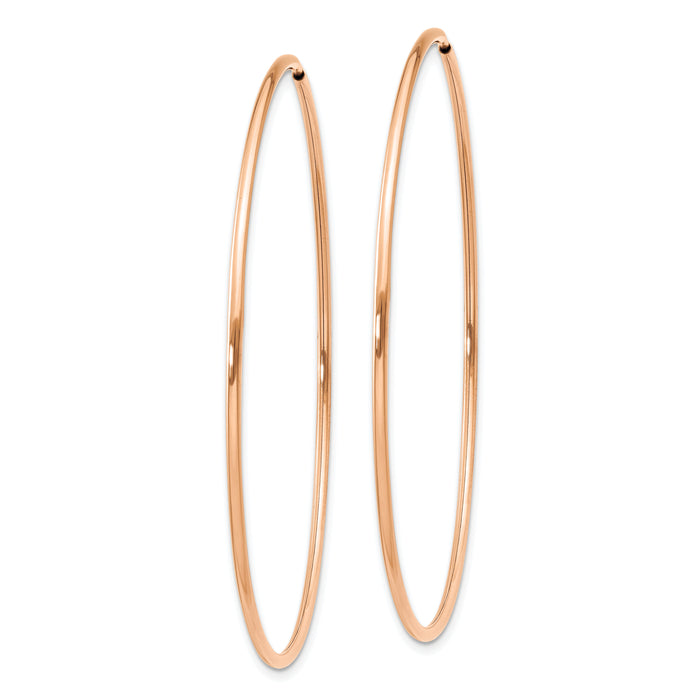 14k Rose Gold 1.20mm Polished Endless Hoop Earrings-XY1242