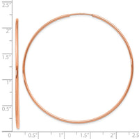 14k Rose Gold 1.20mm Polished Endless Hoop Earrings-XY1242