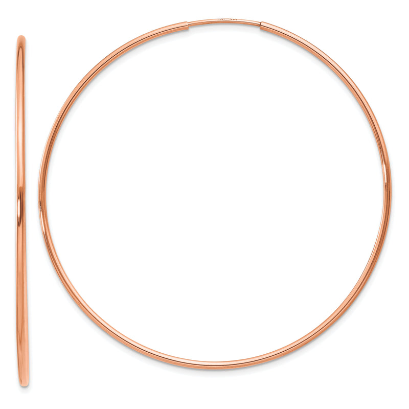 14k Rose Gold 1.20mm Polished Endless Hoop Earrings-XY1242