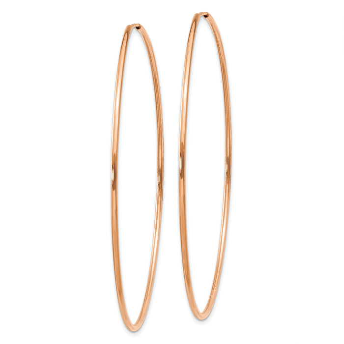 14k Rose Gold 1.20mm Polished Endless Hoop Earrings-XY1243