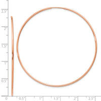 14k Rose Gold 1.20mm Polished Endless Hoop Earrings-XY1243