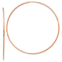 14k Rose Gold 1.20mm Polished Endless Hoop Earrings-XY1243