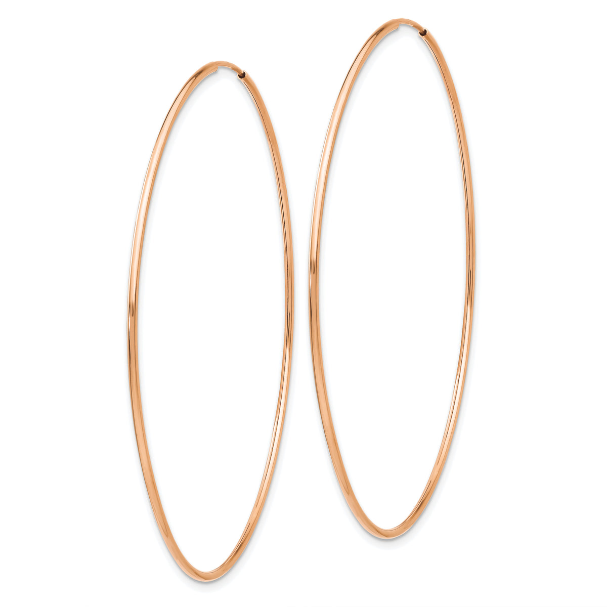 14k Rose Gold 1.20mm Polished Endless Hoop Earrings-XY1244