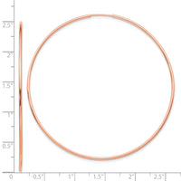 14k Rose Gold 1.20mm Polished Endless Hoop Earrings-XY1244