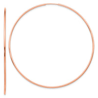 14k Rose Gold 1.20mm Polished Endless Hoop Earrings-XY1244