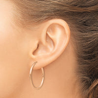 14k Rose Gold Polished Round Endless 2mm Hoop Earrings-XY1250