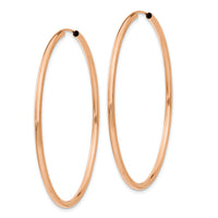 14k Rose Gold Polished Endless 2mm Hoop Earrings-XY1255