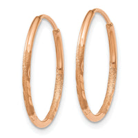 14k Rose Gold 1.20mm Diamond-cut Endless Hoop Earring-XY1256