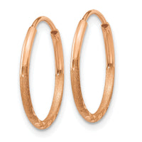 14k Rose Gold 1.20mm Diamond-cut Endless Hoop Earring-XY1257