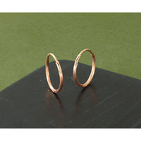14k Rose Gold 1.20mm Diamond-cut Endless Hoop Earring-XY1258