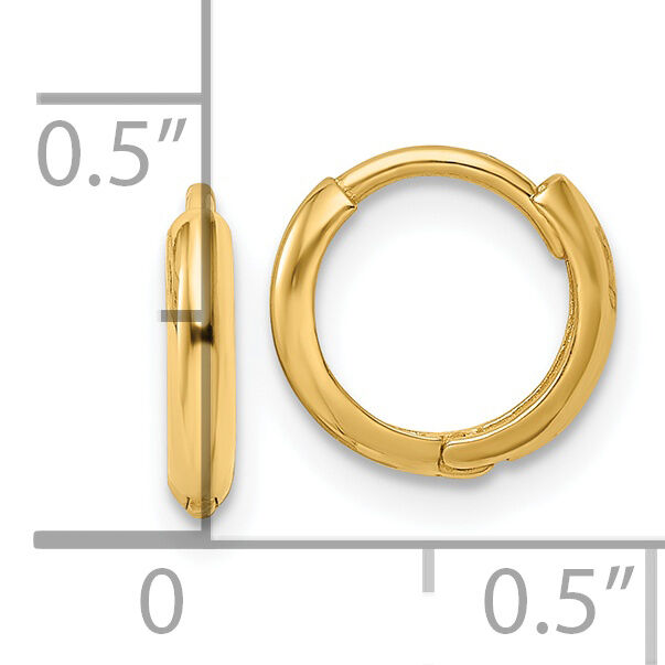 14k Polished Hinged Hoop Earrings-XY1259
