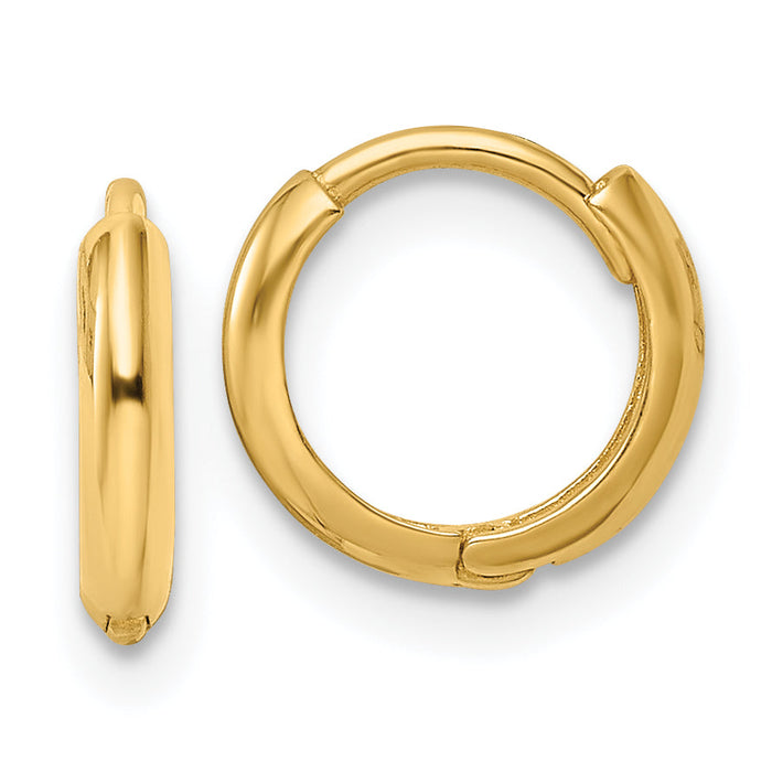 14k Polished Hinged Hoop Earrings-XY1259