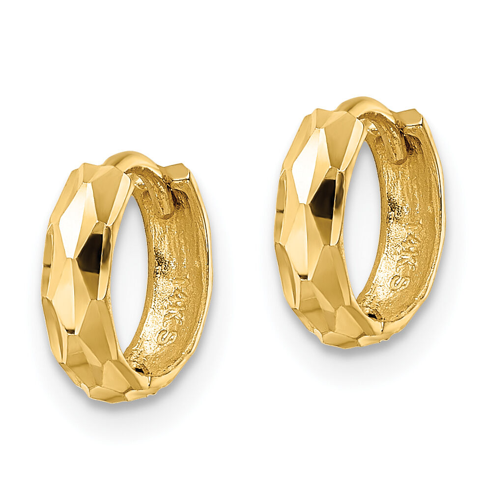 14k D/C Hinged Hoop Earrings-XY1260