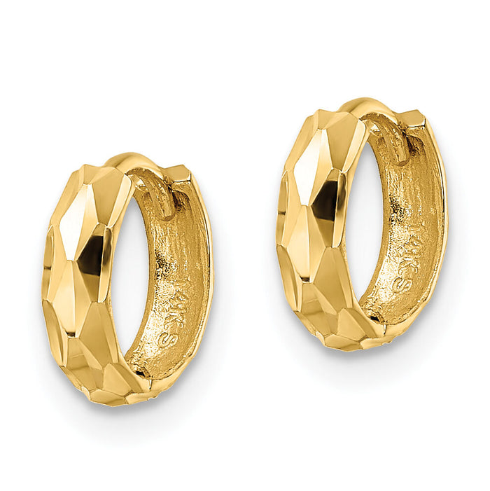 14k D/C Hinged Hoop Earrings-XY1260