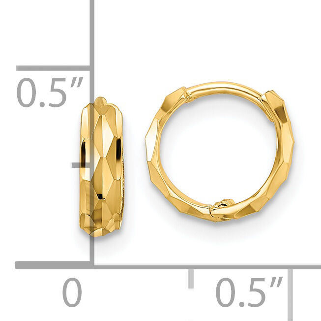 14k D/C Hinged Hoop Earrings-XY1260